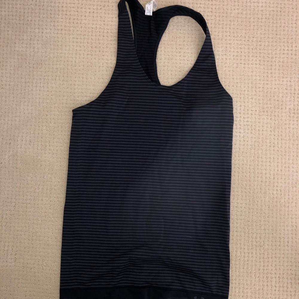 Under armour black striped tank top